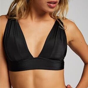Aerie Women's Black Plunge bikini top